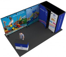 Stand cadre tissu 9m² pour salon événement